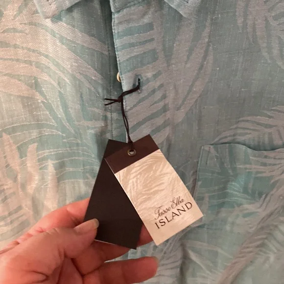 Men’s Tasso Elba brand Hawaiian button down linen shirt, size XXL. - Picture 4 of 6